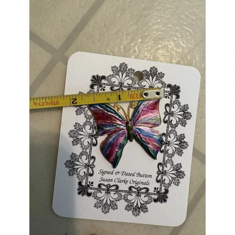 Susan Clarke Originals Butterfly Button New Old Stock Signed And Dated